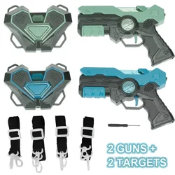 Infrared Laser Tag Battle Set for Kids - Indoor & Outdoor Play Weapon Pistols (2 guns 2 targets A)