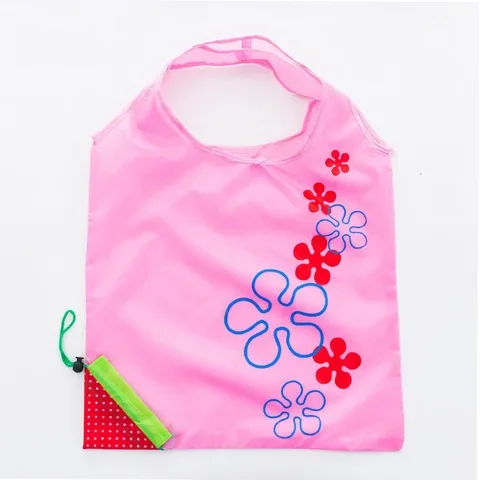 

1pcs Reusable Strawberry Shape Nylon Grocery Bags Fold-able Eco Shopping Bag Convenience Women Storage Supplies