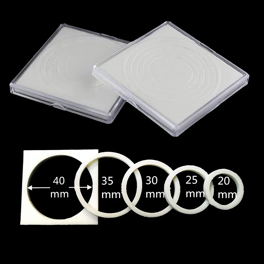 20PCS Square Coin Holder Capsule with Adjustable Gaskets