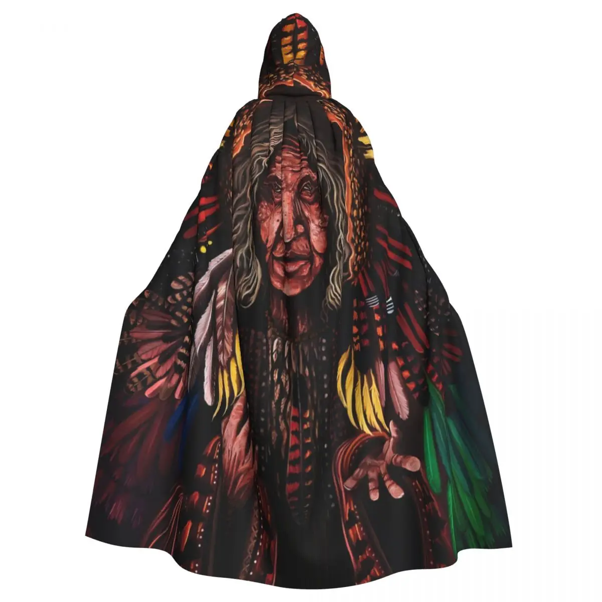 

Mana Nanna Hooded Cloak Halloween Party Cosplay Woman Men Adult Long Witchcraft Robe Hood