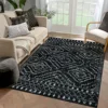 Bohemian Carpet for Living Room, Soft, Short, Plush, Non-slip, Area Rugs, Machine Washable, Black, Retro Ethnic, Bedroom, Home 2