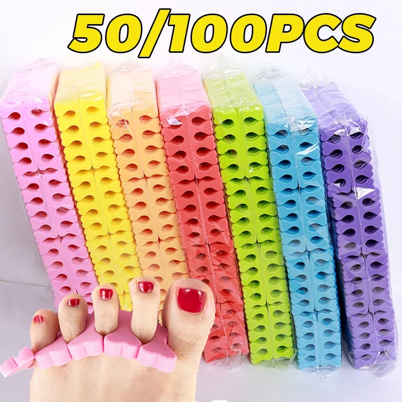 10//50/100Pcs Sponge Nail Art Toe Separators UV Gel Polish Soft Fingers Foots Separator Beauty Tools Manicure Pedicure Nail Kits