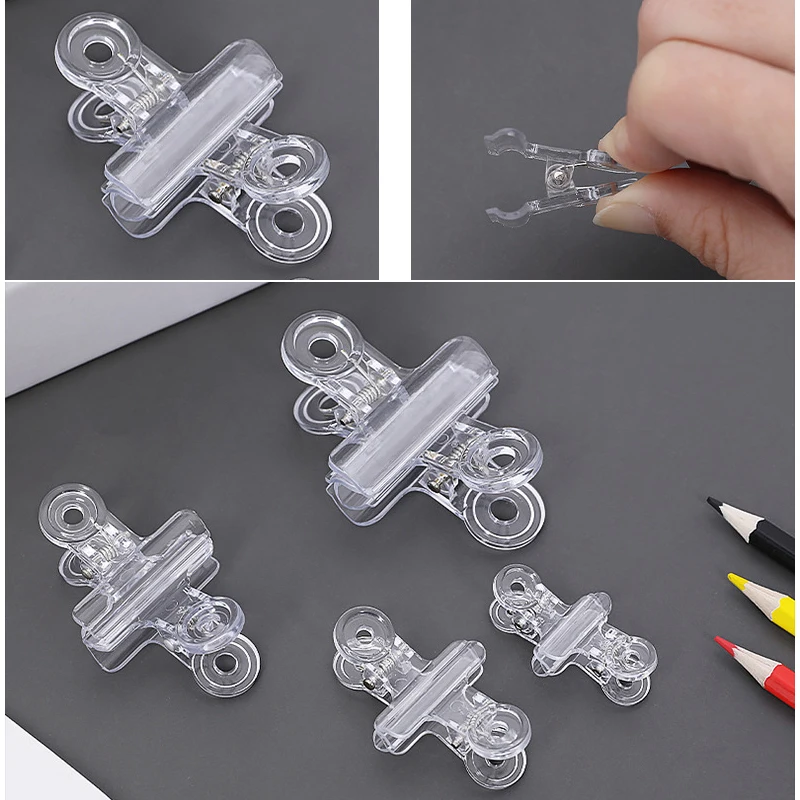 10 Transparent Binder Clips Bill Paper Clips Sealing Food Bag Hinge Stationery for Home Office Clothesline Laundry Hanging binder clips paper clips