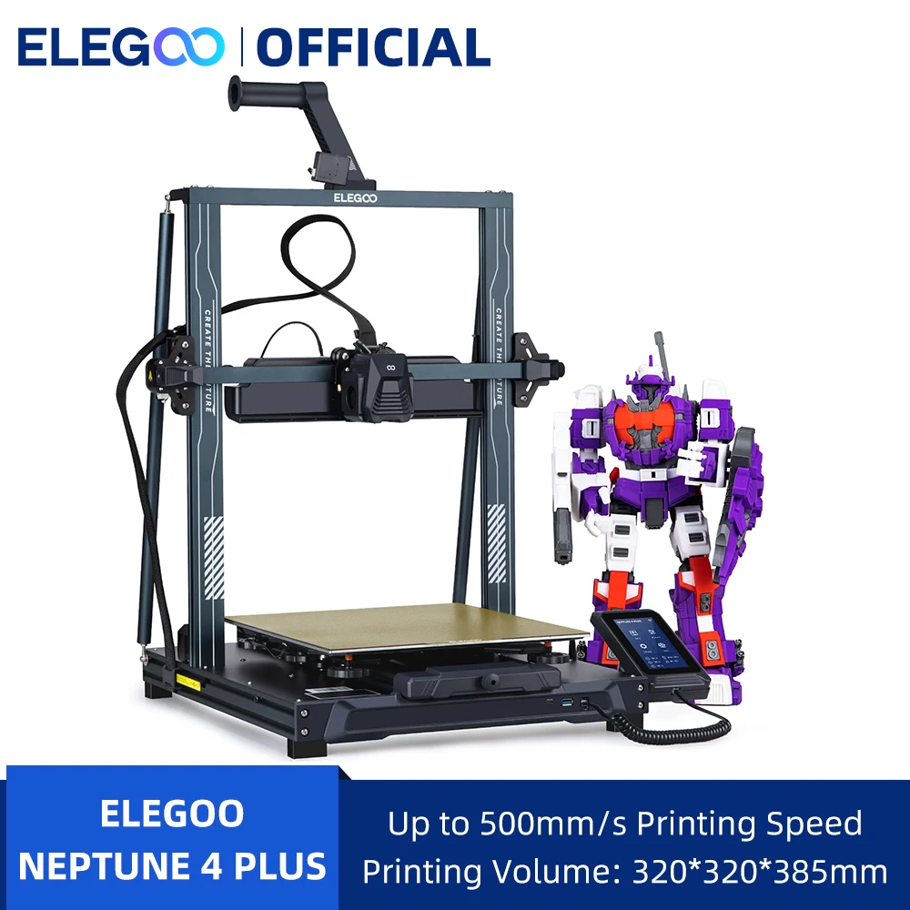 ELEGOO NEPTUNE 4 PLUS FDM 3D Printer with Up to 500mm/s Printing