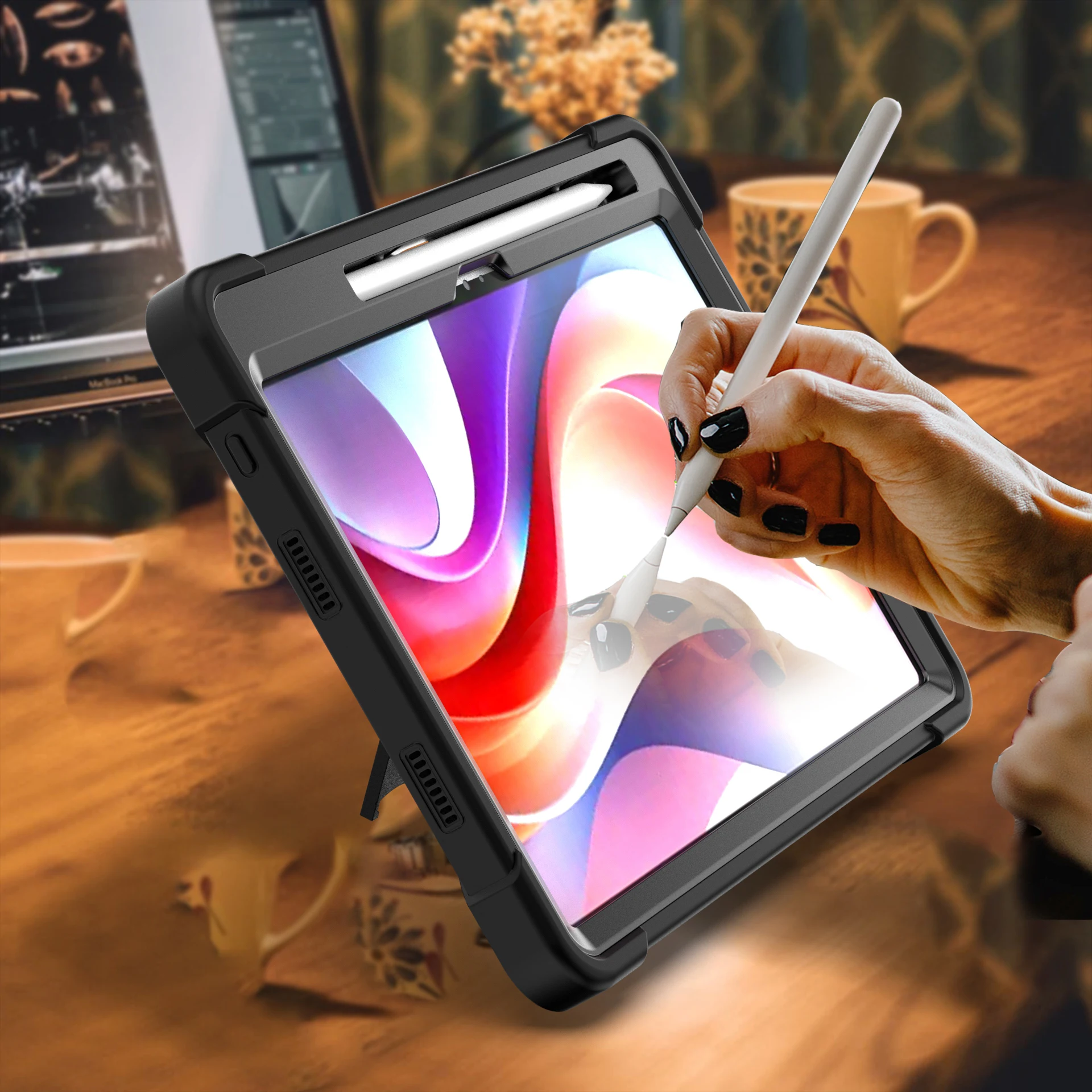 Heavy Duty Protective Tablet Stand Cover with Pen Slot