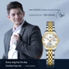 OLEVS 3629 Fashion Quartz Watch Gift Round-dial Stainless Steel Watchband Wristwatch Calendar Luminous 2
