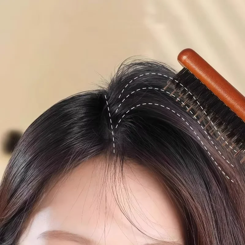 헤어 플러피 빗 손잡이 헤어 브러시 정전기 방지 이발사 헤어 빗 두피 마사지 미용사 스타일링 도구