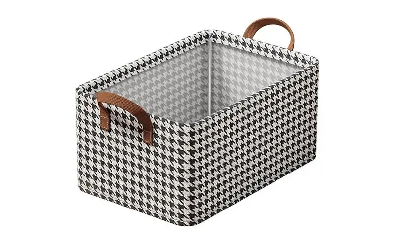 

Fabric Storage Box Foldable Collapsible Wardrobe Decorative Sturdy Storage Bin With Handles For Clothes Blanket home storage