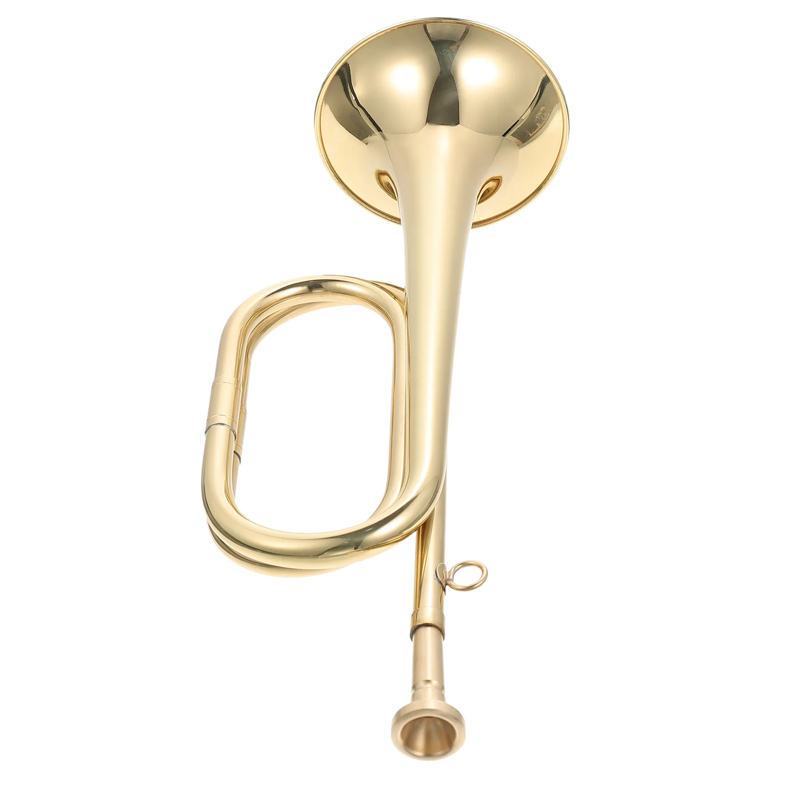 Vintage Bugle Trumpet Wind Instrument Copper Cavalry for Orchestra Toy Professional Horn Golden