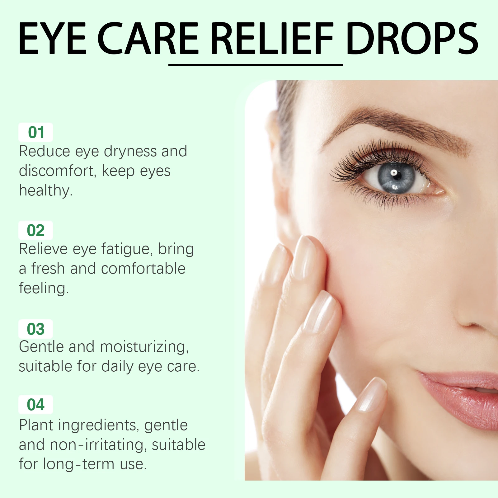 Eye Care Eye Drops for Relieving Eye Fatigue, Effectively Reducing Discomfort from Prolonged Use, Moisturizing Eye Drops - 4