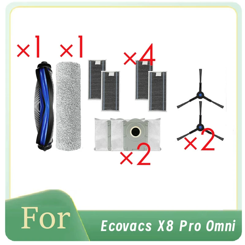 Ecovacs X8 Pro 옴니 로봇 진공 롤러 사이드 브러시용 10개