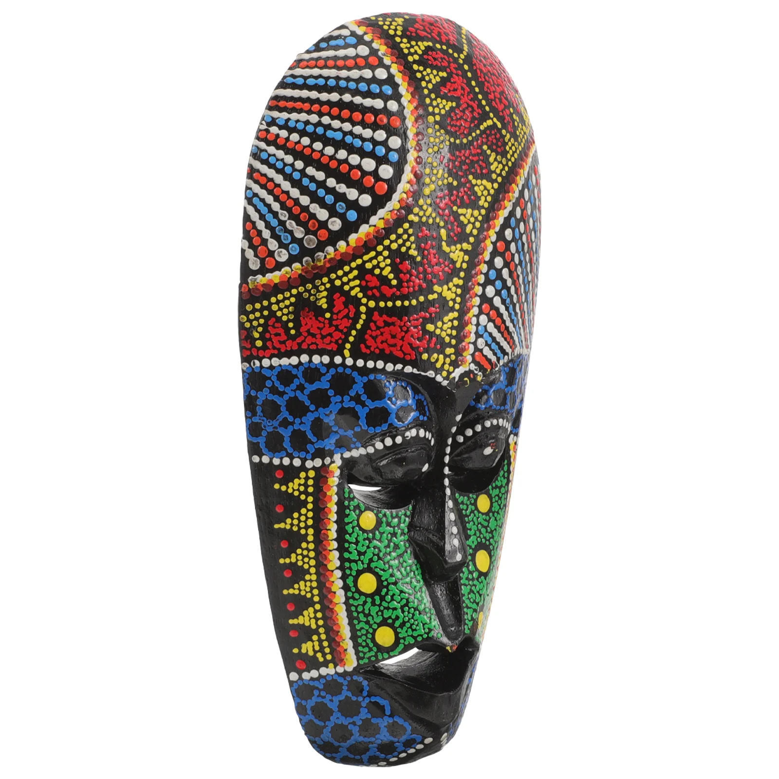 African Masks Wall Sculpture Hand Carved African Tribal Wall Mask Art Wooden Good Luck Protection Tribal Tiki Wall Art