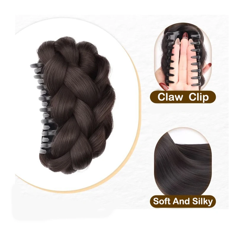 여성용 합성 헤어피스, 꽃봉오리 모양, 푹신한 머리, 뒷머리 가발, 머리핀