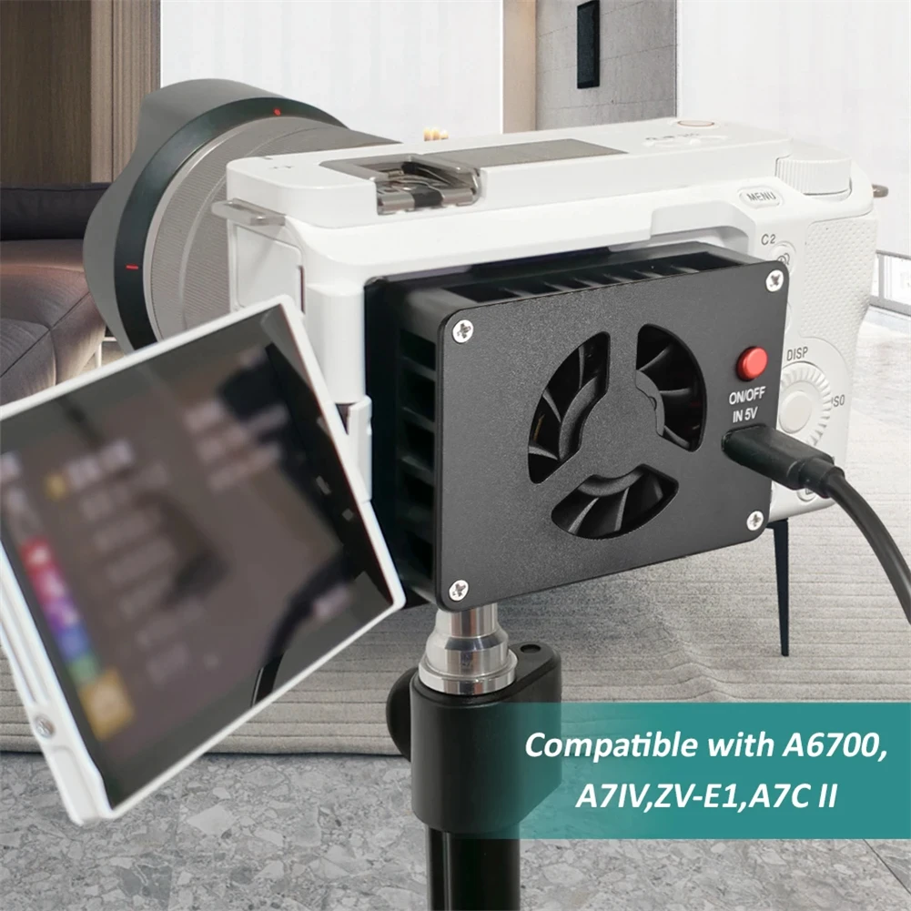 카메라 쿨러 울트라 사일런스 라디에이터, ZV-E10, A6700, A7IV, ZV-E1, A7C 카메라와 호환 가능, 2 단 기어 조절 가능