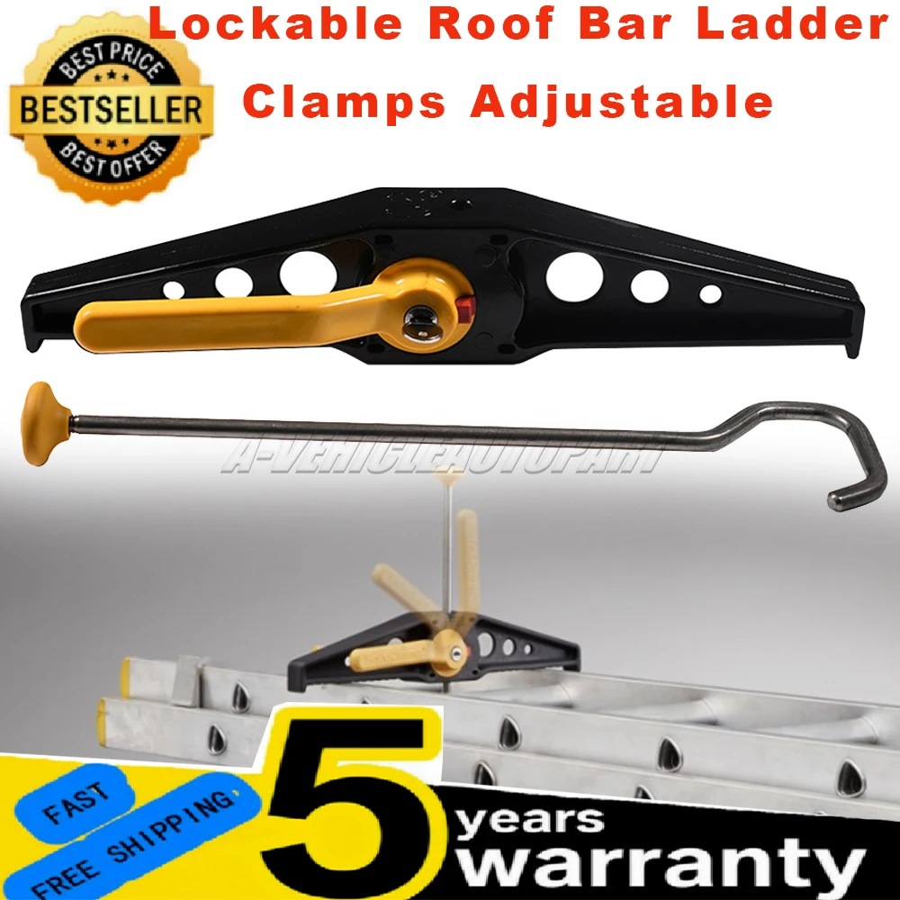 New For Locking Lockable Roof Bar Ladder Rack Clamps Adjustable 1 Pc Easy Installation car accessories