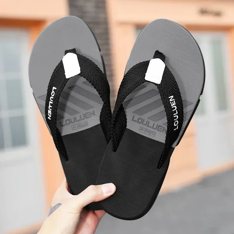 Neue hochwertige Sommer Strand Flip Flops Marke Mode Männer Flip Flops Männer lässig atmungsaktiv verdicken Strand Männer Hausschuhe im Freien – Detail 18