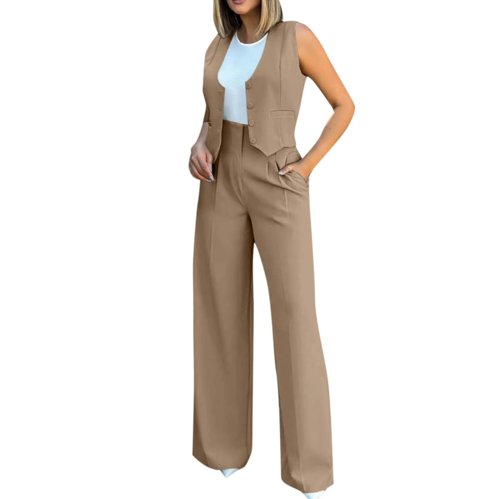 Conjunto de dos piezas de pantalones harén de manga corta y ropa Conjunto de dos piezas de pantalones harén de manga corta y ropa