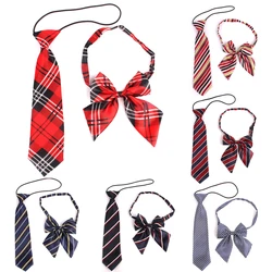 Rubber String Necktie For Girls and Boys Polyester Plaid Neck Tie for Children Suits Skinny Ties Slim Men Tie