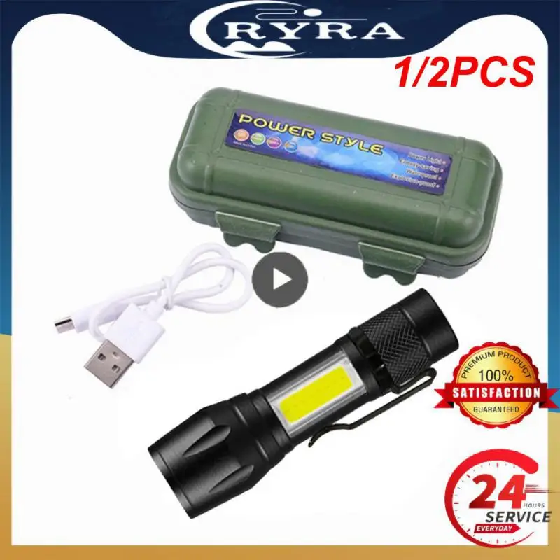 

1/2PCS Portable Mini Led Flashlight Rechargeable Zoom LED Flashlight XP-G Q5 Flash Light Lantern 3 Lighting Modes Camping