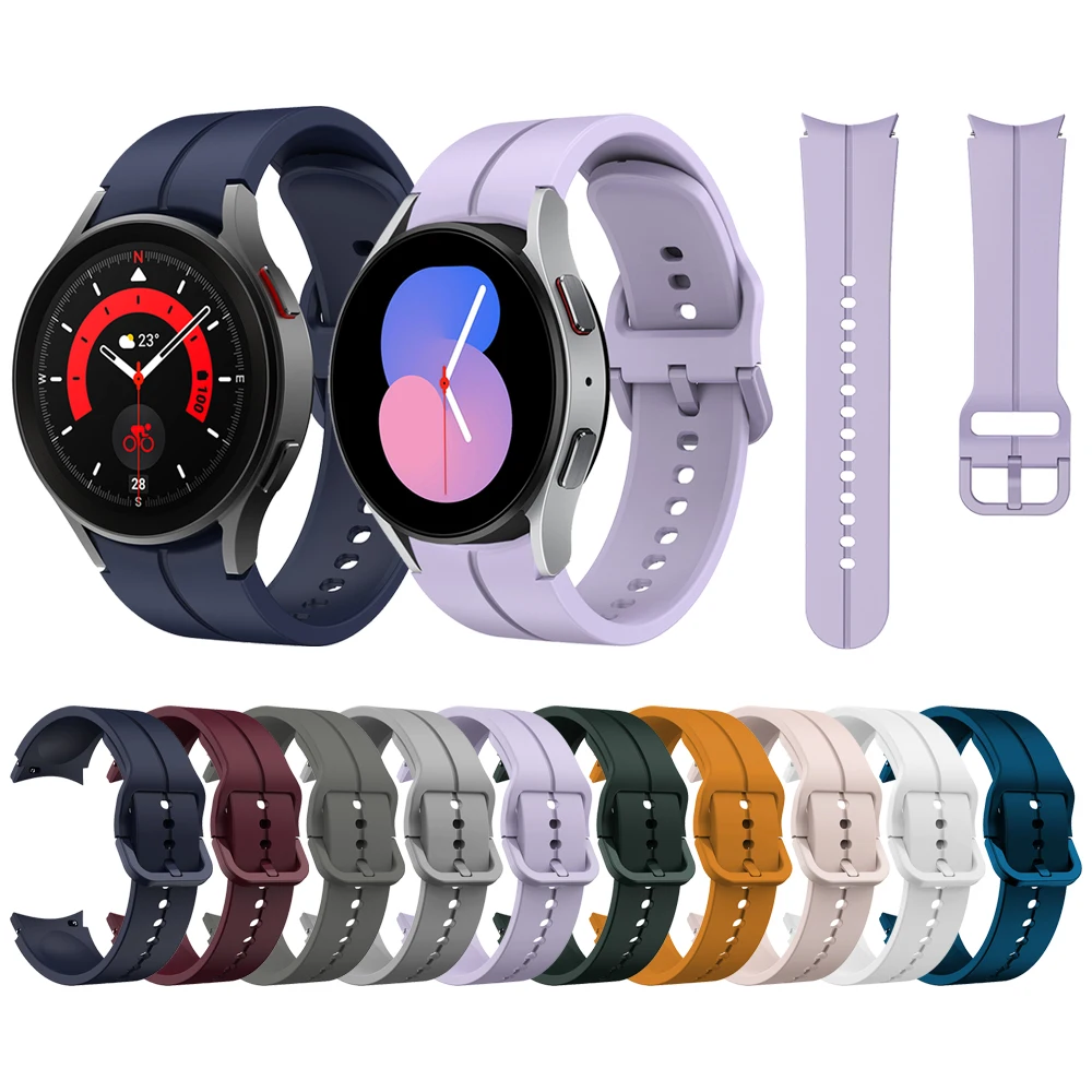 

Silicone Strap For Samsung Galaxy Watch 5 Pro 45mm Sport Band Watch5 44mm 40mm/Watch 4 Classic 46mm 42mm Watchband Bracelet belt