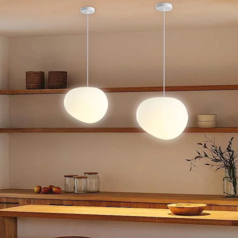 Nordic Modern Minimalist Pebble Pendant Lamp Room Decoration Corridor Staircase Restaurant LED Pendant Lamp Atmosphere Glossy