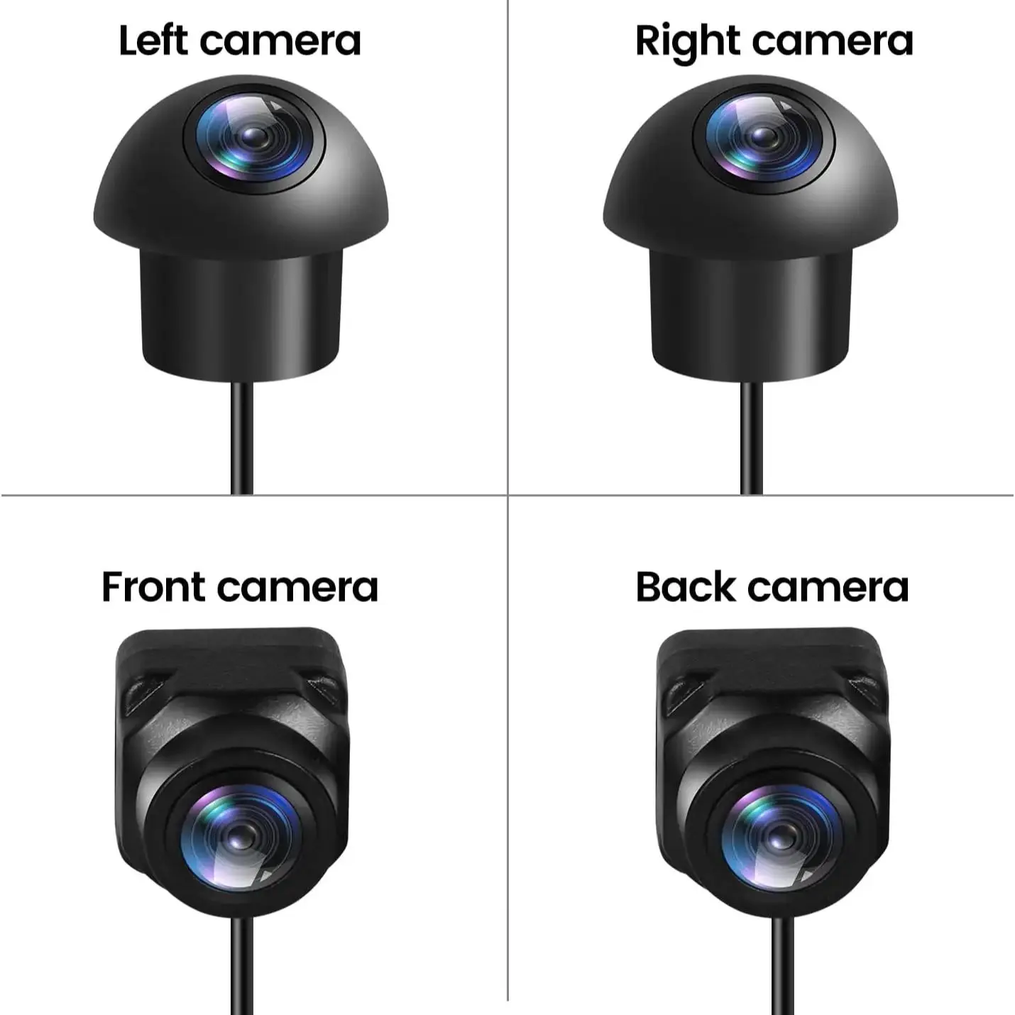 360° Panoramic Car Camera System - 1080P HD Front, Rear, Left, and Right Views C