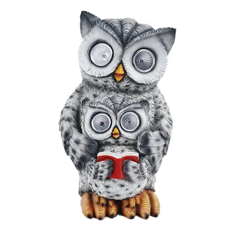 

Owl Solar Light Owl Resin Statues Modern Owl Shape Light Ornaments Sculptures Figurines For Owl Book Solar Light Craft