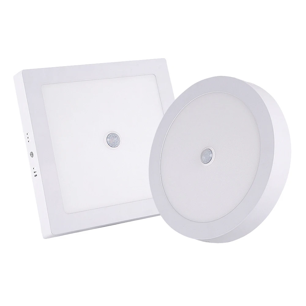 Square Round Led Ceiling Light Pir Motion Sensor Led Panel Light Surface Mounted Human Induction Ceiling Bathroom Aisle - Led Lights - AliExpress