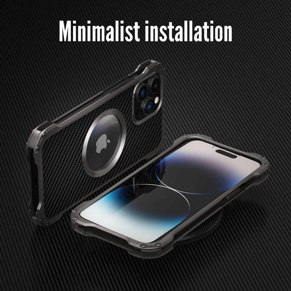 Premium Metal Bumper Carbon Fiber Case - Anti-Scratch & Shockproof Heavy Duty Cover