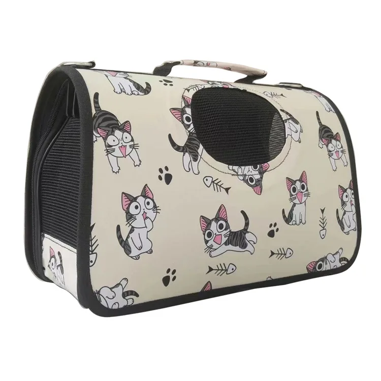 Transparent Cat Bag for Going Out Folding Portable Pet Backpack Hand-held Outing Bag Colorful Breathable Cross-body Cat