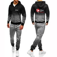 WTF World Taekwondo Federation 2024 New Style Men's Spring Autumn Harajuku Sports Hoodie Comfort Gradient Color Sweatpant Suits 2