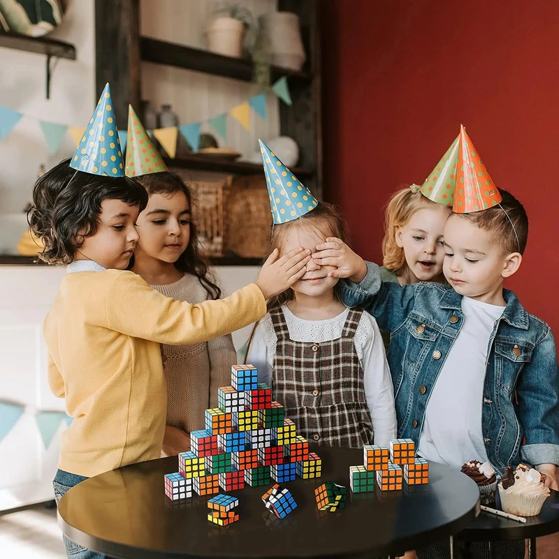 10pcs Mini Magic Cube Kids Birthday Party Gifts Supplies Children Educational Toys Goodie Bag Pinata Fillers Prize 3x3cm