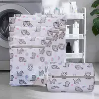 Cat Print Laundry Bag Large Capacity Foldable Storage Bags Multifunctional Distortion Protection Laundry Basket Household 2