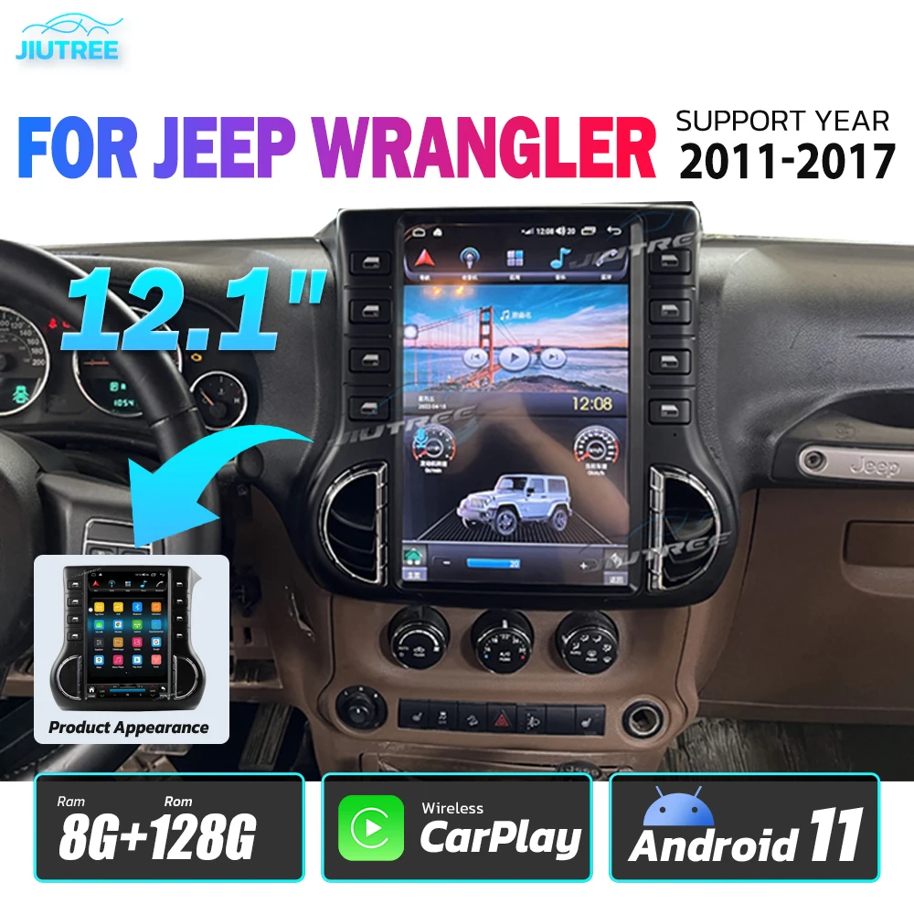 

Автомобильный радиоприемник в стиле Tesla Android 12,0 8 ГБ + 256 ГБ для Jeep Wrangler 3 JK 2011-2017 мультимедийный плеер Стерео GPS-навигация головное устройство