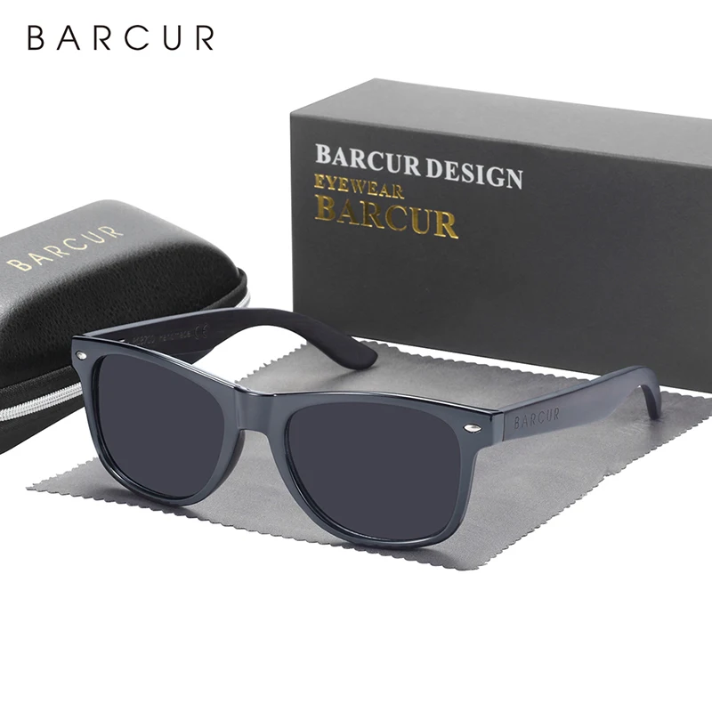 Barcur natur holz sonnenbrille polarisierte herren sonnenbrille schwarz walnuss brille uv400 schutz – Detail 5