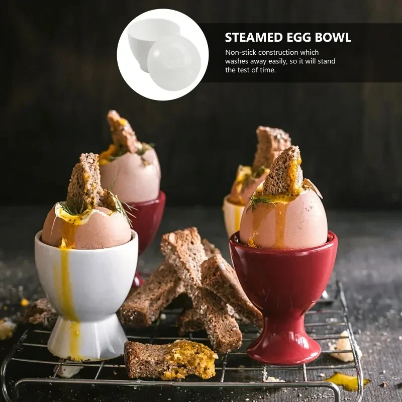 2 Pcs Egg Poacher Mini Microwave Oven Cooking Cup Steamed Scrambled Eggs