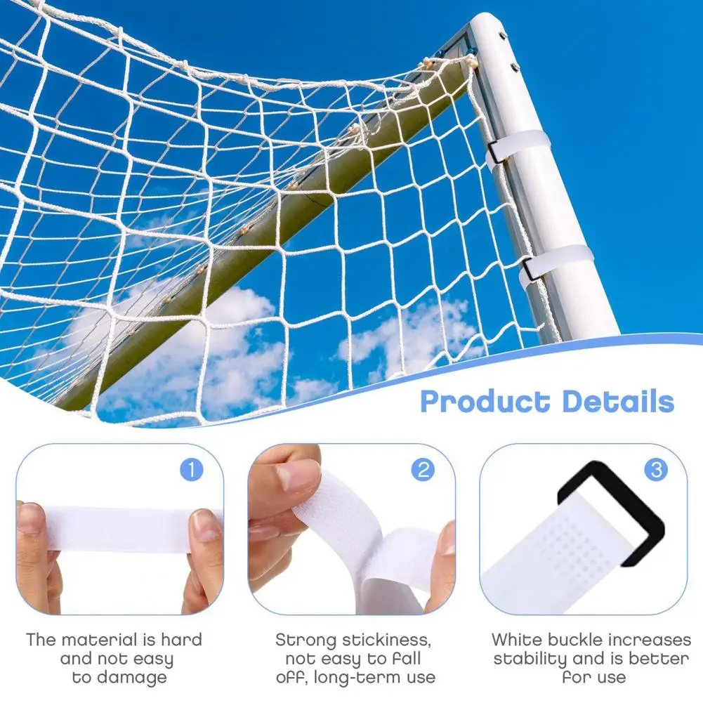 

Goal Net Strap Set Set of 10 Heavy Duty Adjustable Soccer Goal Net Straps Multifunction White Fastener Tape for Soccer Goals
