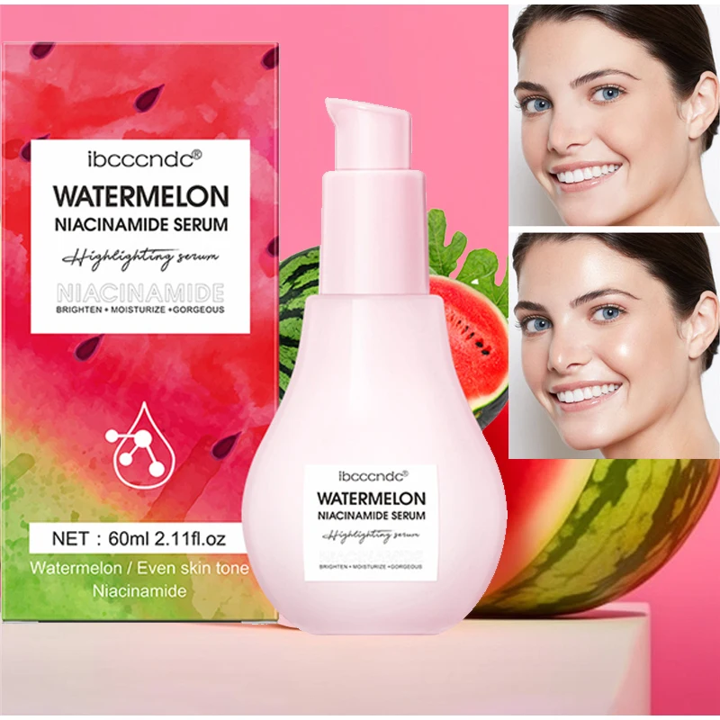 

Watermelon Glow Niacinamide Facial Essence Hydrating Nourish Dew Drops Highlight Priming Liquid For Skincare 60ml Makeup Cream