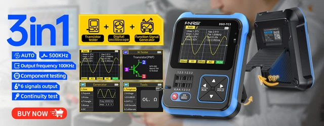 FNIRSI 1014D Oscilloscope Numérique 2 en 1 2 Canaux