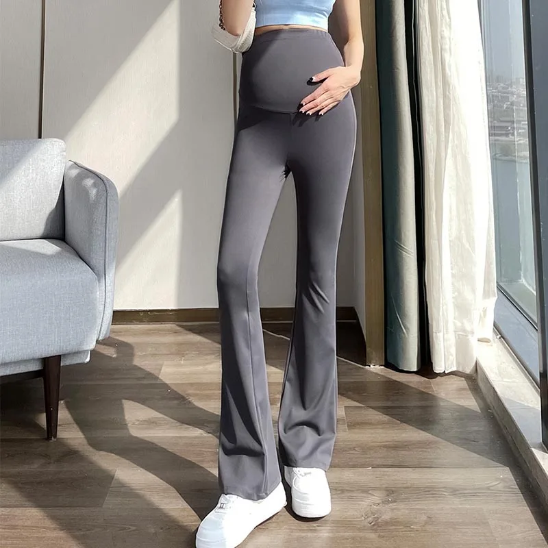 Maternity Pants Pregnant Women Yoga Flared Pants Summer Thin Wear Casual Thin Shark Pants Spring and Summer New Maternity Pants 3