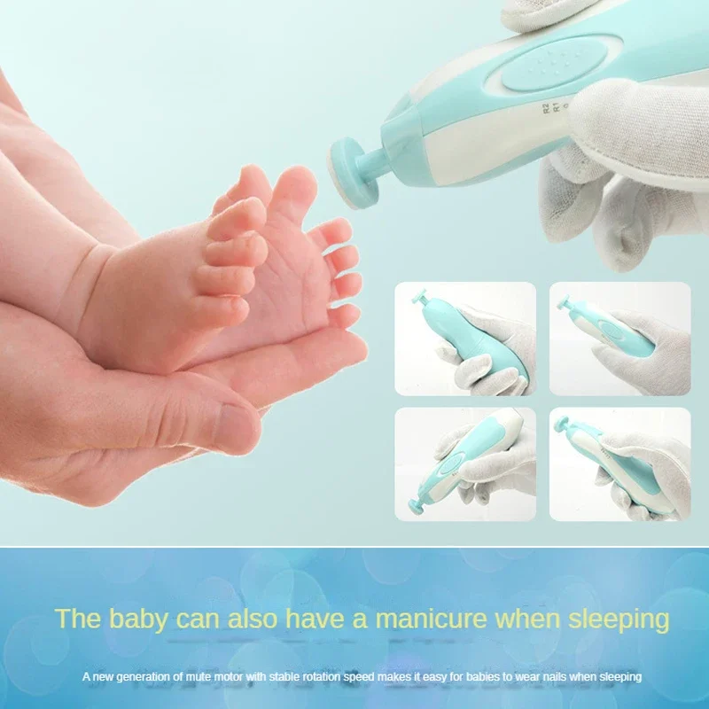 Baby Electric Nail Care Tools 6-in-1 Multi Head Electric Nail Sharpener Baby Manicure Anti Pinch Care Clipper Set nail clipper nail care kit nail trimmer nail grinder