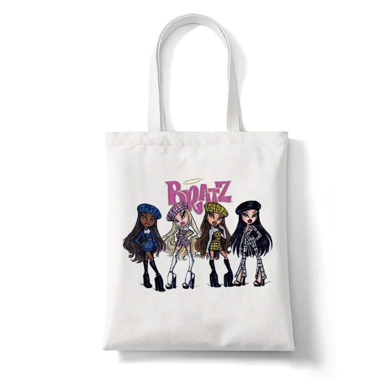 Kawaii Bratz Letter Women Bag Shopping Canvas Aesthetics Tote Bag