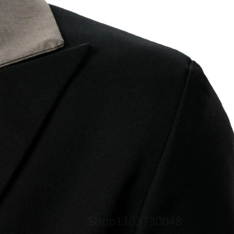High Quality Black Blazer Men Fashion Jacket Wedding Casual Business Elite Gathering Best Man Suit Jacket One Button Coat