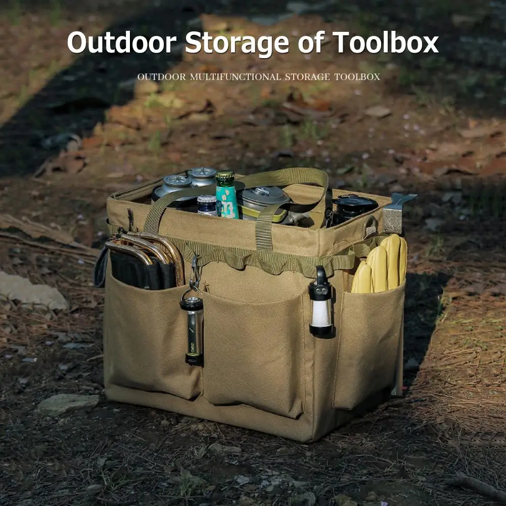 Outdoor Camping Travel Tools Storage Large Capacity Bag Folding Firewood Package Handbag Picnic Barbecue Cutlery Organizer storage bag camping storage bag