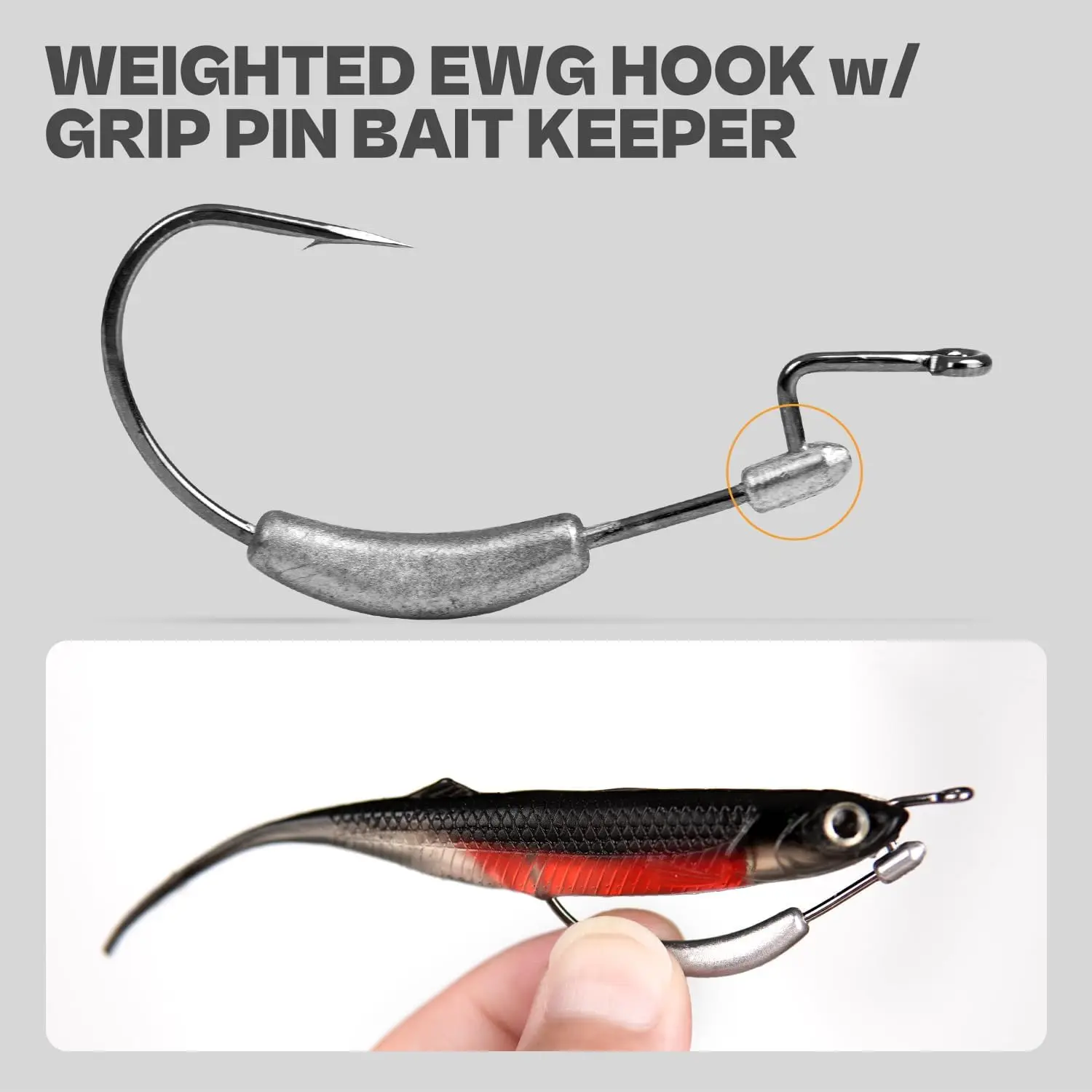 FishTrip Fishing Hook Weighted Swimbait Hooks with Molded Bait