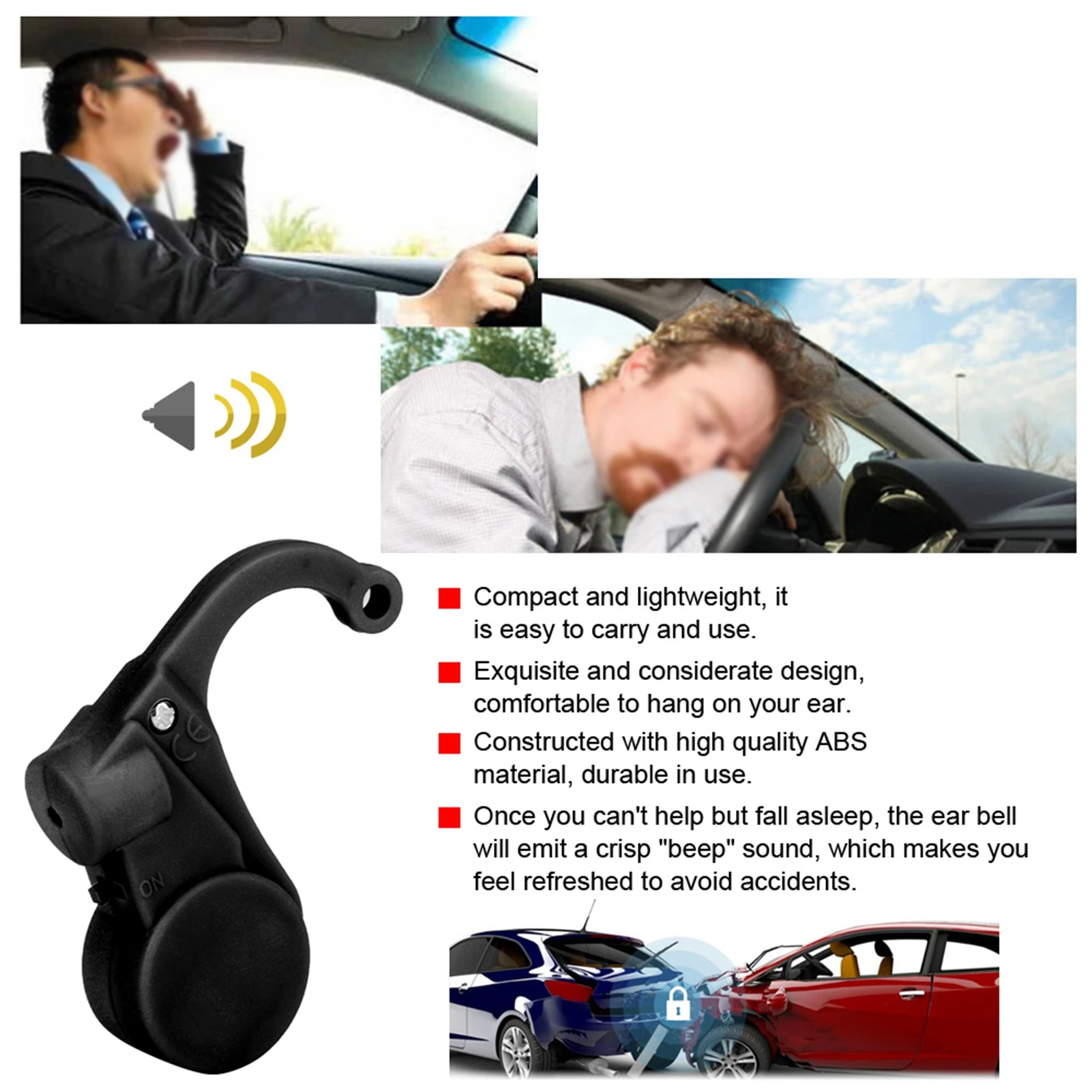 Driver Sleep Alarm Device - Anti-Drowsiness Safe Driving Aid