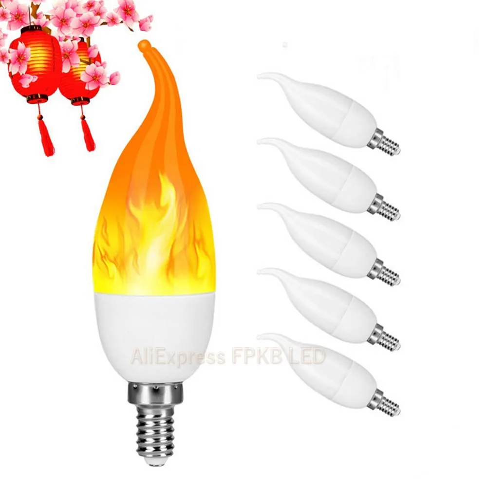 

Светодиодные лампы с имитацией пламенсветильник, 9 Вт, E14, E27, B22, 220 В, 85-265 в