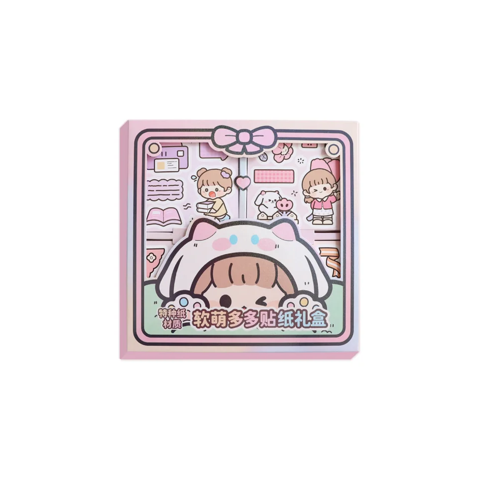 DraggmePartty Cute Girl Journal Sticker Gift Box Pet Kawaii Stationery  Scrapbooking Decoration Material Diary Phone Stickers 