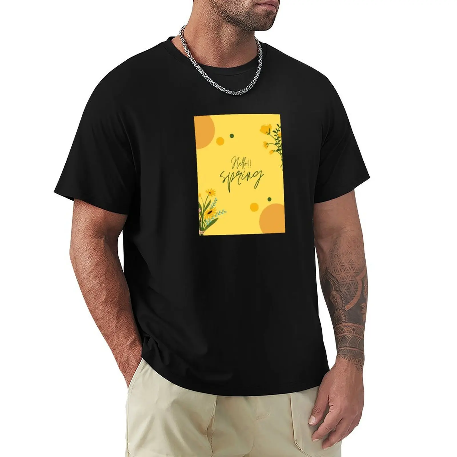 thumbnail image 1 of Camiseta de Hola primavera para niño, ropa estética, camisetas para hombre, 1 of 5
