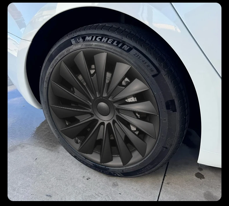 4 Stück 18 Zoll Radkappen für Tesla Model 3 Highland 2024-2026 Neuer Blade-Style Radkappen-Ersatz Radabdeckung Vollfelgen-Zubehör – Detail 12